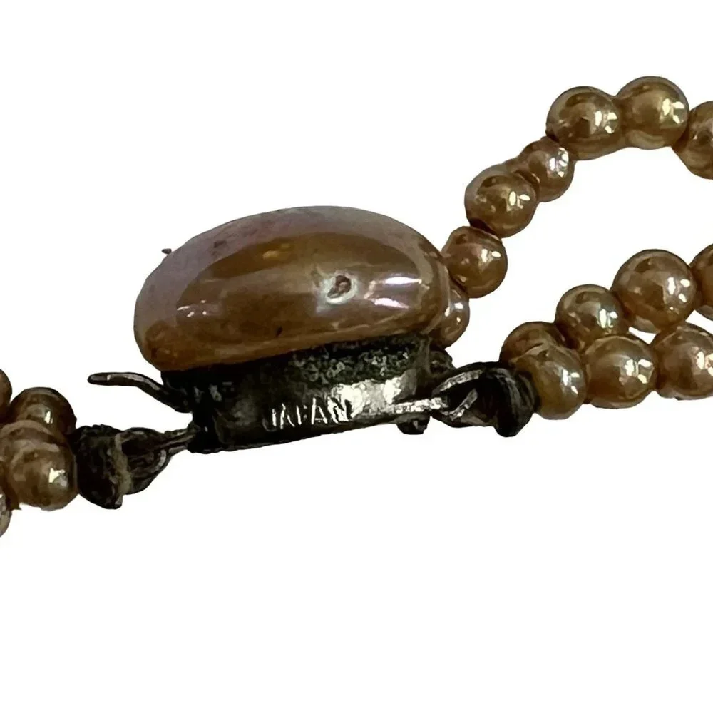 Vintage Faux Pearl 3 Strand Bracelet Made in Japan